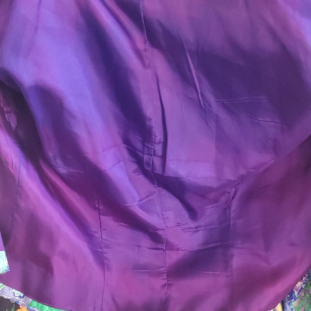 Vtg Sequin-Embellished Lavender & Aqua Women's Blazer - Picture 11 of 17
